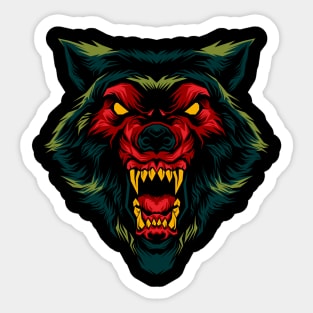 Angry Wolf Sticker